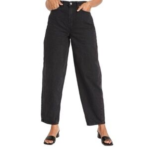 Old Navy 100% Cotton Dark Grey Faded Wash Extra High Rise Ballon Loose Jeans